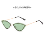 New Women's Fashion Cat Eye Round Triangle Sunglasses Frameless