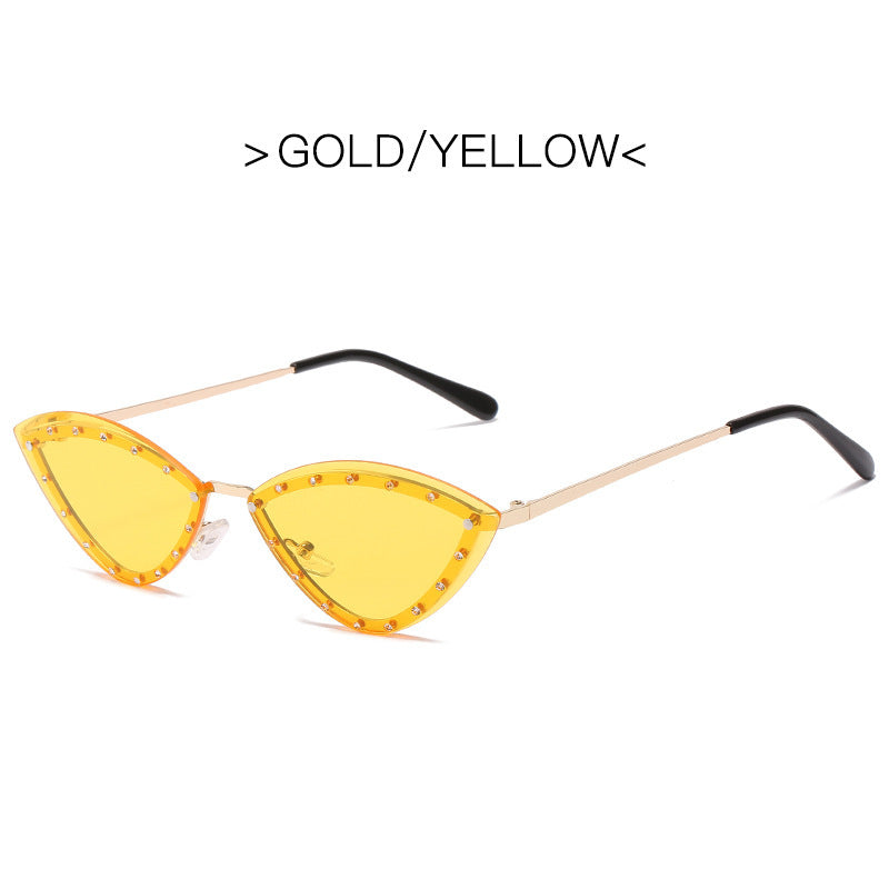 New Women's Fashion Cat Eye Round Triangle Sunglasses Frameless