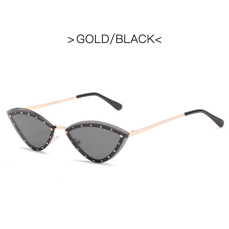 New Women's Fashion Cat Eye Round Triangle Sunglasses Frameless